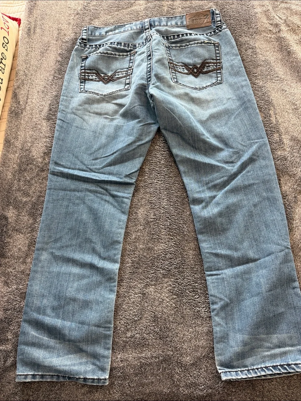 Seven7 Men's Bootcut Jeans in Faded Blue Denim